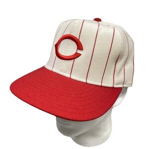 Vtg New Era 59/50 Striped Cincinnati Reds Diamond Collection Wool‎ Hat Cap 7 1/4
